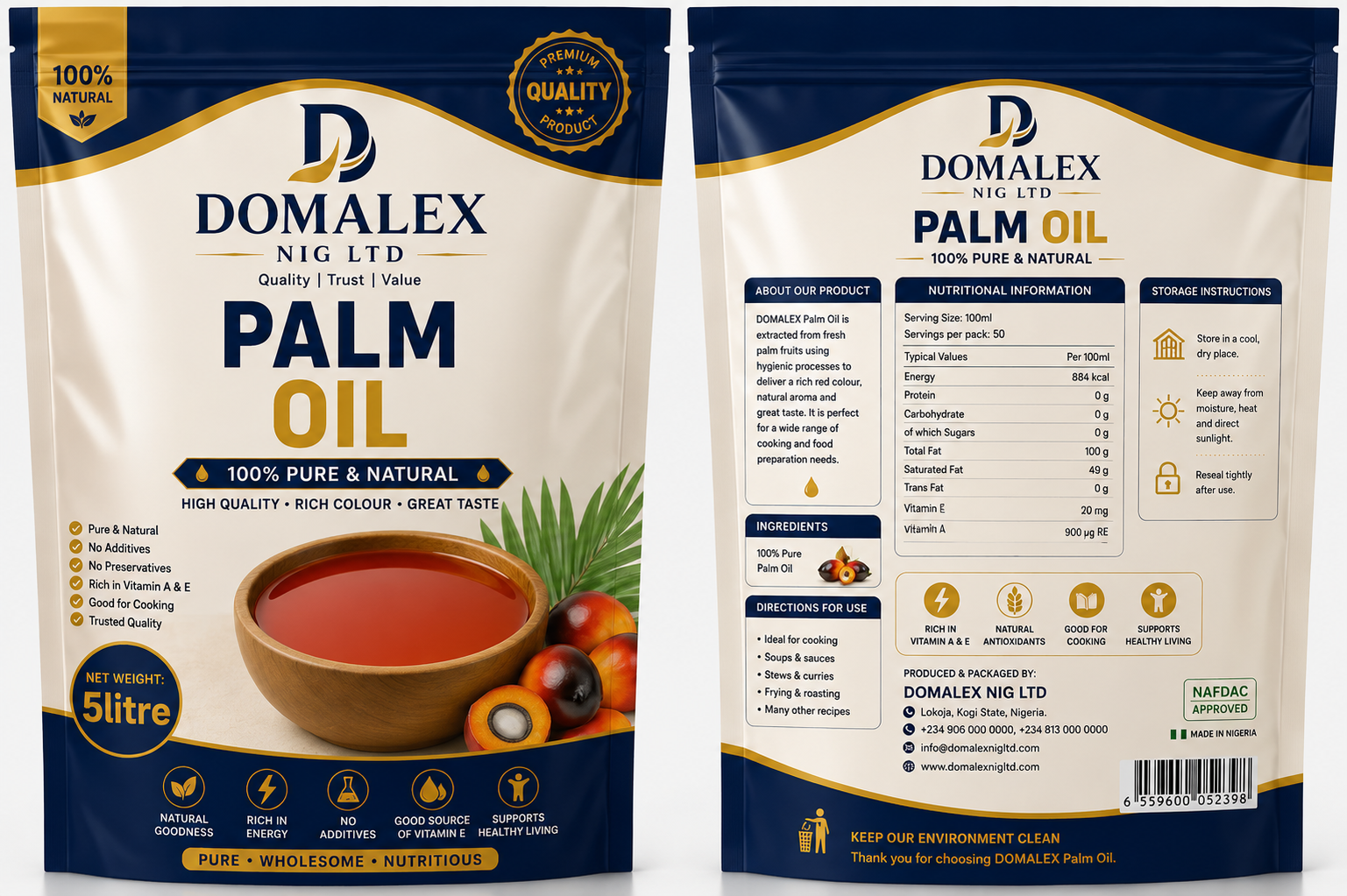 DOMALEX Pure Nigerian Palm Oil